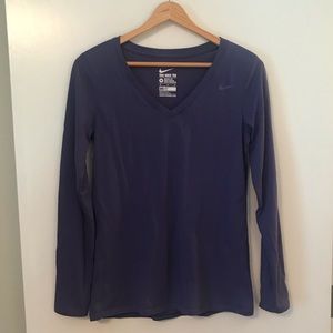Purple Nike Dri-Fit long sleeve athletic tee, women’s size medium